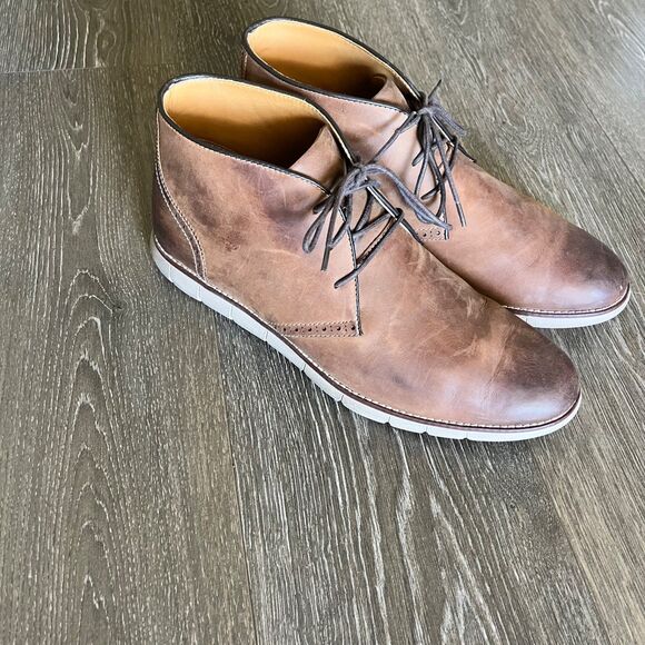 JOHNSTON & MURPHY HOLDEN CHUKKA 11 M BROWN BOOTS OILED FULL GRAIN LEATHER main image 4